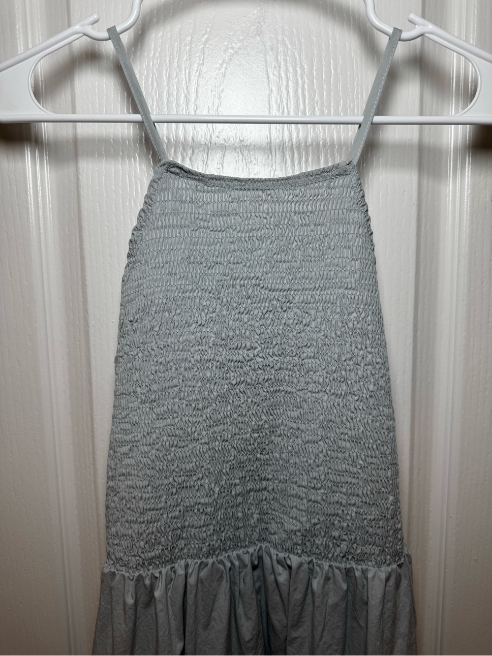 En Saison Light Blue Smocked Tiered Maxi Dress Womens Large Adjustable Straps - Picture 5 of 5